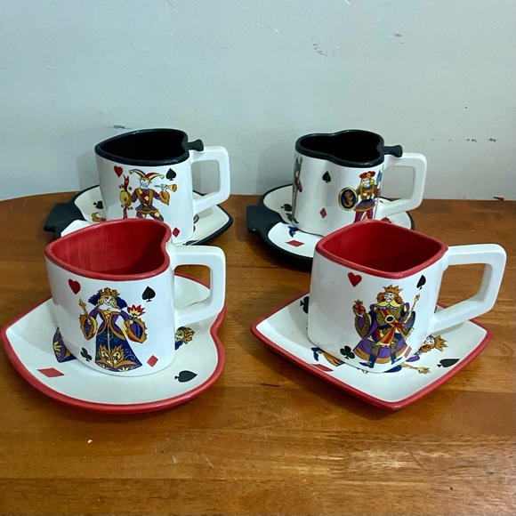 King of Hearts Other - Beautiful, Rare, Large 8-pc  King of Hearts Cups and Saucers